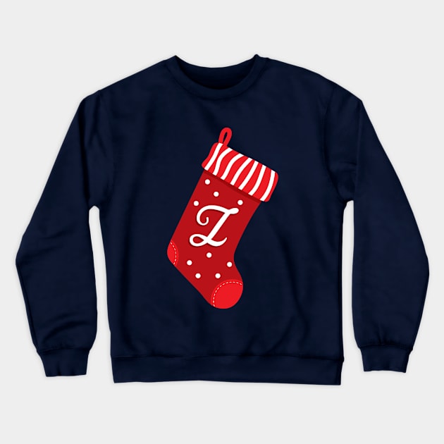 Christmas Stocking with Letter Z Crewneck Sweatshirt by VicEllisArt